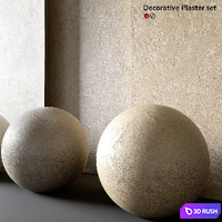 Set of decorative plaster 3D Model Vray, Corona