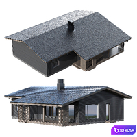 Modern one-story frame house 3D Model Corona