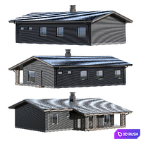 Modern one-story frame house 3D Model Corona