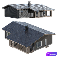 Modern one-story frame house 3D Model Corona