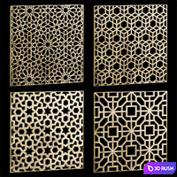 Set of square decorative panels 23 3D Model Vray
