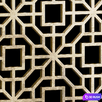 Set of square decorative panels 23 3D Model Vray