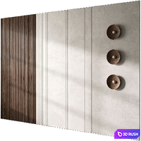 Wall 3D Panel 44 3D Model Vray, Corona