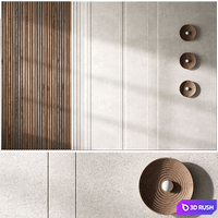 Wall 3D Panel 44 3D Model Vray, Corona