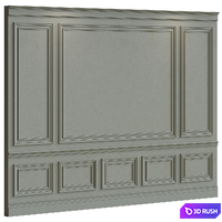 Decorative plaster with molding #032 3D Model Vray, Corona