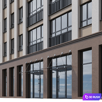 Multi-storey building with arches 3D Model Corona