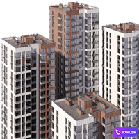 Set of houses 3D Model Vray, Corona