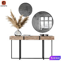Decoration Set 03 pampas &amp; Console 3D Model