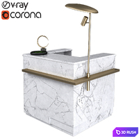 Reception Desk 3D Model Vray, Corona