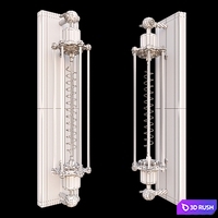 AVE Antique Brass Long Bulb Cage Wall Mount Lamp 3D Model Vray, Corona