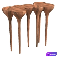 Agrippa Esgrimas wood console 3D Model Vray