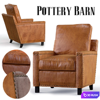 Tyler Leather Armchair | Pottery Barn 3D Model Vray