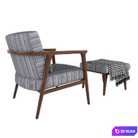 Moooi armchair and tables 3D Model Vray