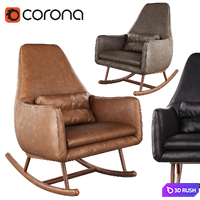 CB2 Saic Quantam leather rocking chair 3D Model Corona