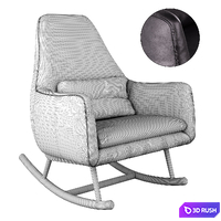 CB2 Saic Quantam leather rocking chair 3D Model Corona