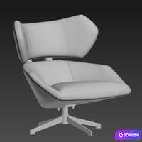 Camila armchair and pouf 3D Model Vray, Corona