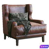 Leather Armchair Camille By Porada 3D Model Corona