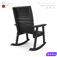 Rocking Chair 3D Model Vray, Corona