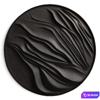 Round wall decor with waves 3D Model Vray, Corona