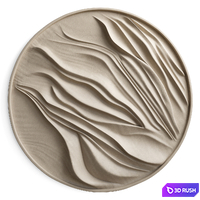 Round wall decor with waves 3D Model Vray, Corona