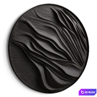 Round wall decor with waves 3D Model Vray, Corona