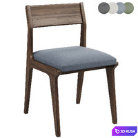 Lakin Teak Wood Dining Side Chair 3D Model Vray, Corona