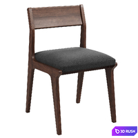 Lakin Teak Wood Dining Side Chair 3D Model Vray, Corona