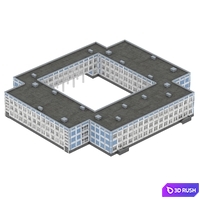School 3D Model Vray, Corona