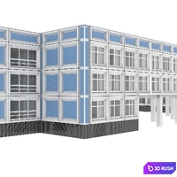 School 3D Model Vray, Corona