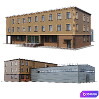 Factory building V1 3D Model Corona