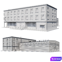 Factory building V1 3D Model Corona