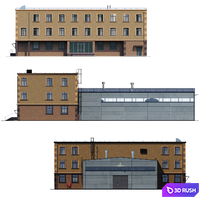 Factory building V1 3D Model Corona