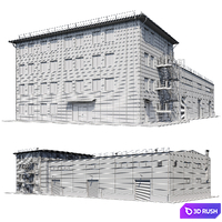 Factory building V2 3D Model Corona