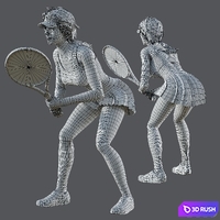 Tennis player 3D Model Corona