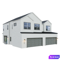 Low Poly American House 02 3D Model Corona