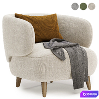 Luisa Fleece Armchair 3D Model Vray, Corona
