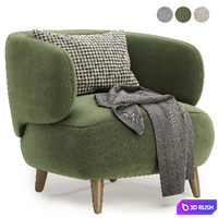 Luisa Fleece Armchair 3D Model Vray, Corona