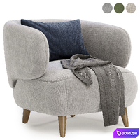 Luisa Fleece Armchair 3D Model Vray, Corona