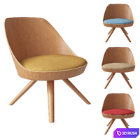 KAIAK LOUNGE SPIN WOOD | Small armchair By ENEA 3D Model Corona