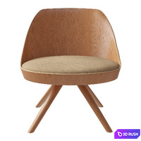 KAIAK LOUNGE SPIN WOOD | Small armchair By ENEA 3D Model Corona