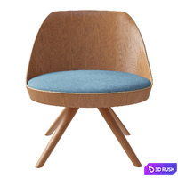 KAIAK LOUNGE SPIN WOOD | Small armchair By ENEA 3D Model Corona