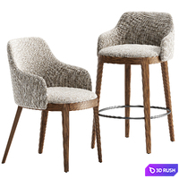 Adel Chair &amp; Stool by Calligaris 3D Model Vray, Corona