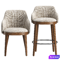 Adel Chair &amp; Stool by Calligaris 3D Model Vray, Corona