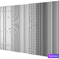 Wall 3D Panel 23 3D Model Vray, Corona