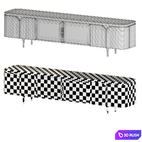 Moulton White Stone Flower Shape TV Stand 3D Model Vray