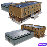 Factory building V1 3D Model Corona
