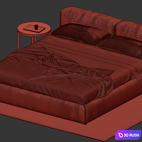Cappellini Superoblong bed 3D Model Vray