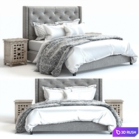 Pottery barn harper bed 3D Model Vray