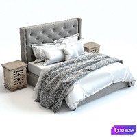 Pottery barn harper bed 3D Model Vray