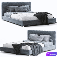 Meridiani Stone Up Bed 3D Model Vray